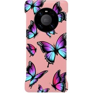 ETUI CASE MAT SILIKONOWE RÓŻOWE DO HUAWEI MATE 40 PRO W NIEBIESKIE MOTYLE