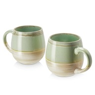 Zestaw 2 Dużych Porcelanowych Kubków 620ml Duże Ucho