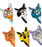 6 ks akrylových zábavných dekorácií pre mačku, farebné prívesky na