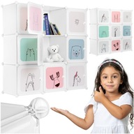 Modulárna skriňa, detský regál ESLA, 9 políc