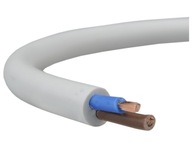 Przewód kabel warsztatowy OWY 2x2,5mm2 H05VV-F linka biały ELEKTROKABEL