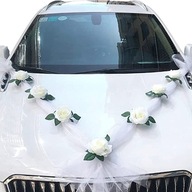 Dekorácia auta kvety biela