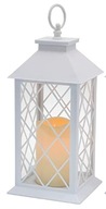Dekoracyjna latarnia na świece Latarenka Lampion Biały Świecznik Zewnętrzny