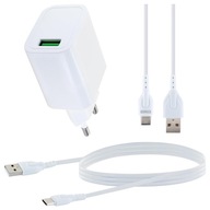 Ładowarka Sieciowa Szybka USB C Kabel 1m 15W QC 3.0 Zasilacz 230V Telefonu