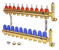 ROZDZIELACZ PODŁOGOWY OGRZEWANIA PODŁOGOWEGO 10 OBWODOWY SEKCJI MOSIĘŻNY