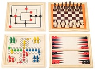 ZESTAW 9 GIER Warcaby Szachy Domino Chińczyk Kości