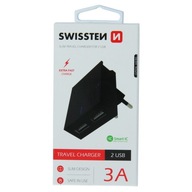 Nabíjačka sieťová Swissten 22031000 USB 3000 mA 5 V čierna