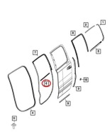Ram 1500 V gasket inner windows door right front front 2019-24