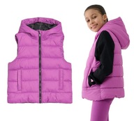 Páperová vesta 4F pre dievčatá F166 vesta s kapucňou 164.