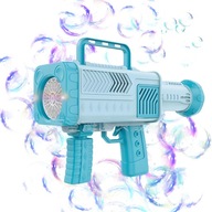 Pistolet na bańki mydlane bazooka ze słoikiem na bańki kolor niebieski