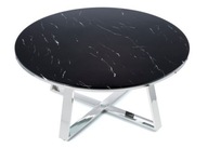 Stolik kawowy glamour czarny srebrny ława stół
