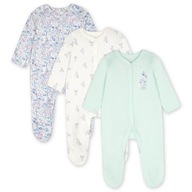 MOTHERCARE 3 PAK Pajacyk Kwiaty / zajączki śpioszki pajacyki 3-6 m / 68