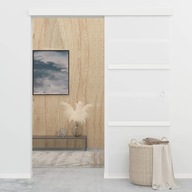 Drzwi przesuwne, ograniczniki, szkło ESG i aluminium, 76x205 cm