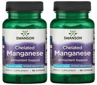 Swanson Chelated Manganese - Chelat Mangán 10mg 2x180kaps. Plodnosť