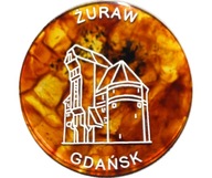 Bursztynowa moneta Żuraw Gdańsk