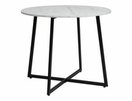 Jedálenský stôl LUNA biely efekt mramor/čierna fi 90cm SIG
