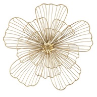 Nástenná dekorácia kvet ozdoba zlatá kovová