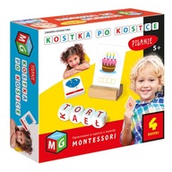 MONTESSORI zabawka edukacyjna KOSTKA PO KOSTCE PISANIE 4 KOSTKI 5+