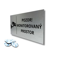 Piktogram Tabuľka „POZOR MONITOROVANÝ PROSTOR“ trvalá UV tlač 20x10 cm