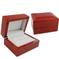 Eleganckie drewniane pudełko na obrączki spinki do mankietów II jakość