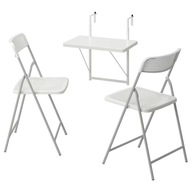 IKEA TORPARO Stôl a 2 záhradné stoličky 50 cm biela