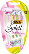 BIC SOLEIL BELLA COLOURS 4 OSTRZA, MASZYNKA DO GOLENIA DLA KOBIET - 3 SZT.