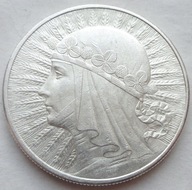 10 złotych - GŁOWA KOBIETY - 1932 bz - srebro