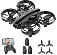 TOMZON A24-W mini dron z kamerą HD 1080P Quadrocopter 3 baterie 360° czarny