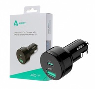 AUKEY Ultraszybka ładowarka samochodowa 2xUSB PD 5.4A 36W