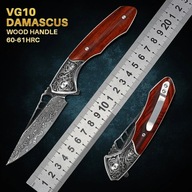 VG10 Damascus Pocket Knives for Men Utility Flipper Tactical Folding Knife