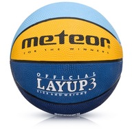 Piłka koszykowa Meteor LayUp 3 błękitno-żółto-niebieska 07082 3