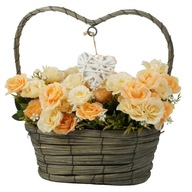 Kvetinový darčekový kôš so srdiečkom ku Dňu matiek svadba poďakovanie