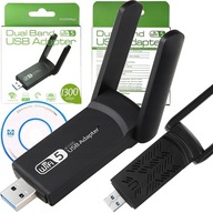 ZEWNĘTRZNA Karta Sieciowa WI-FI Adapter USB 3.0 1300Mbps DUAL 2 Anteny 5GHz