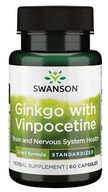 Ginkgo s Vinpocetine 60 kaps. Zlepšuje pamäť. Swanson