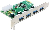 Kontroler Delock PCIe 2.0 x1 4x USB 3.0 (89363)