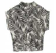 COOL CLUB Koszula dziewczęca krótki rękaw bluzka rozpinana liście r. 164