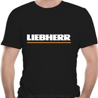 Liebherr Construction Vehicle Crane Black cotton T-Shirt Koszulka
