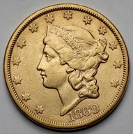 1954. USA, 20 dolarów 1869-S