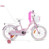 ДИТЯЧИЙ ВЕЛОСИПЕД ДЛЯ ДІВЧИНКИ РОЖЕВИЙ 16-ДЮЙМОВИЙ КОШИК + КЕРІВНИЦТВО