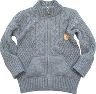 86 Sweter sweterek ciepły dziecięcy chłopięcy zapinany golf grafit