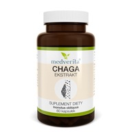 CHAGA ekstrakt 400mg Błyskoporek podkorowy Huba brzozowa Czaga 60 kapsułek