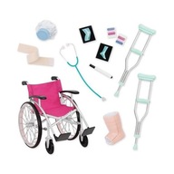 Invalidné vozíky skladacie gule a príslušenstvo pre bábiku 46 cm Our Generation