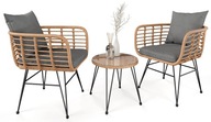 Meble ogrodowe technorattan zestaw mebli balkonowy stolik krzesła di volio