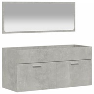vidaXL Kúpeľňová skrinka so zrkadlom, sivá betónová