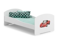 Detská posteľ pre deti LUK 160X80 + matrac - červené auto