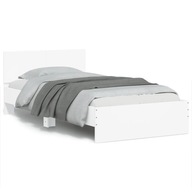 vidaXL Rám postele s čelom a LED, biela, 100x200 cm, 838799