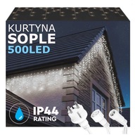 SOPLE 500LED LAMPKI ZEWNĘTRZNE IP44 ŚWIATŁO STAŁE KURTYNA GIRLANDA ŚWIETLNA