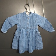 Suknia, sukienka, jeans, długi rękaw r 86, 12-18 m