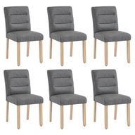 Jedálenské stoličky 6 ks dubové nohy kreslo sivé do obývačky a spálne