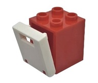 LEGO Akcesoria - Skrzynka na listy Szafka 2x2x2 czerwony biały 4345 4346